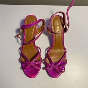 Maiernisi Jessi Strappy Kitten Heels Womens Pink Metallic Iridescent sz 8